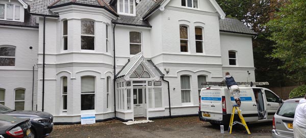 Exterior Painting of a Property in Cavendish Road Bournemouth by Frampton and Sons Painters and Decorators